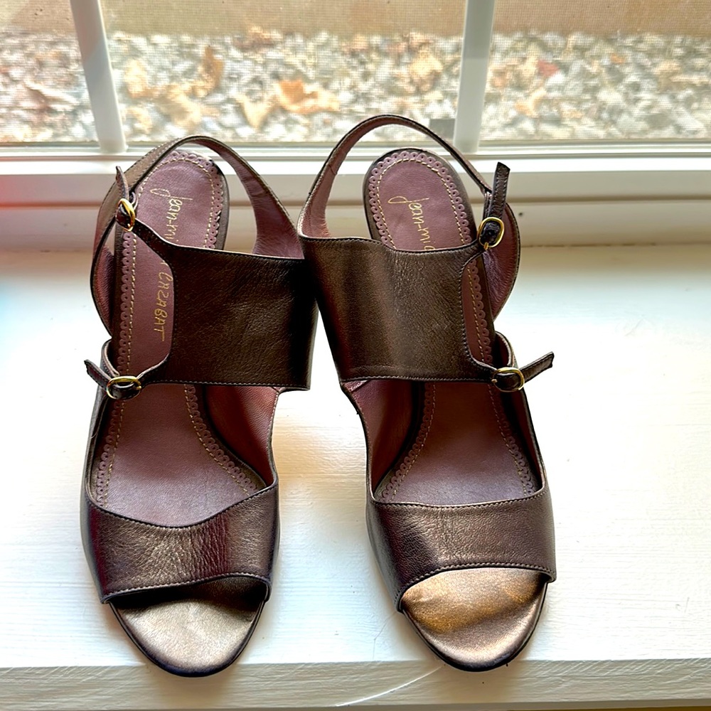 Jean Michel Cazabat size 40 or 41 shimmery leather strappy heels